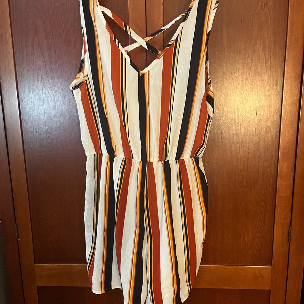 Striped Sleeveless Jumpsuit